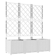 Set di 3 fioriere da giardino moderne da esterno 120 x 40 x 143 cm in acciaio bianco 02_0058604