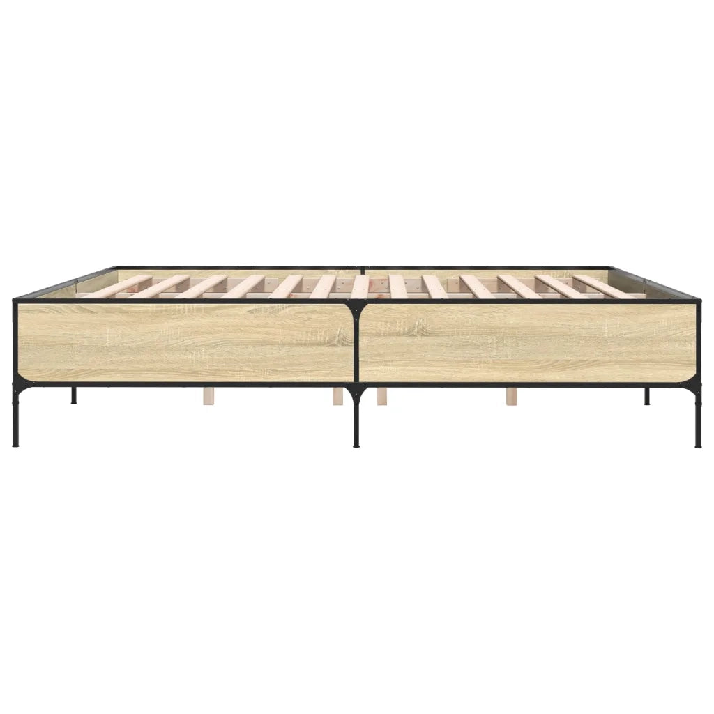 Giroletto-Struttura Letto Rovere Sonoma 180x200 cm in Legno Multistrato Metallo 438844