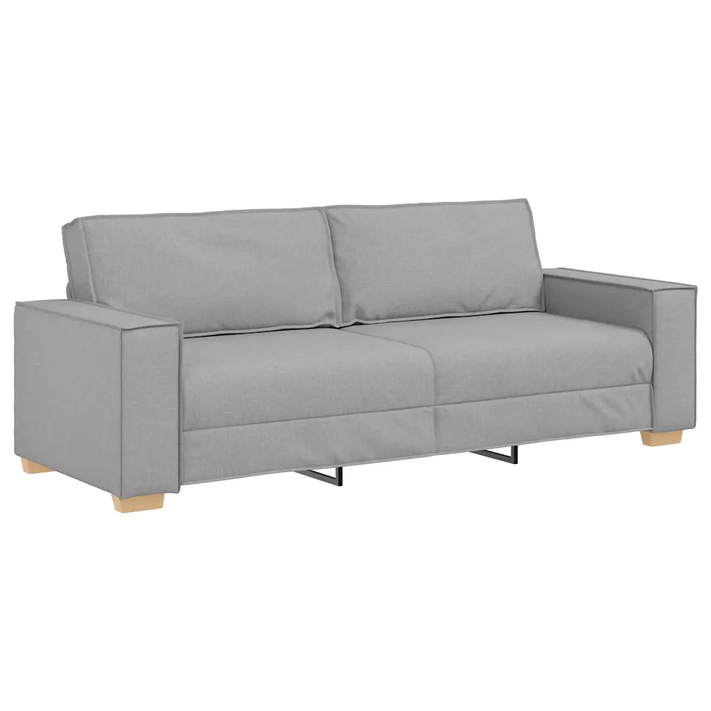 Divano 3 pcs Grigio Nuvola Tessuto misto lino 3324617