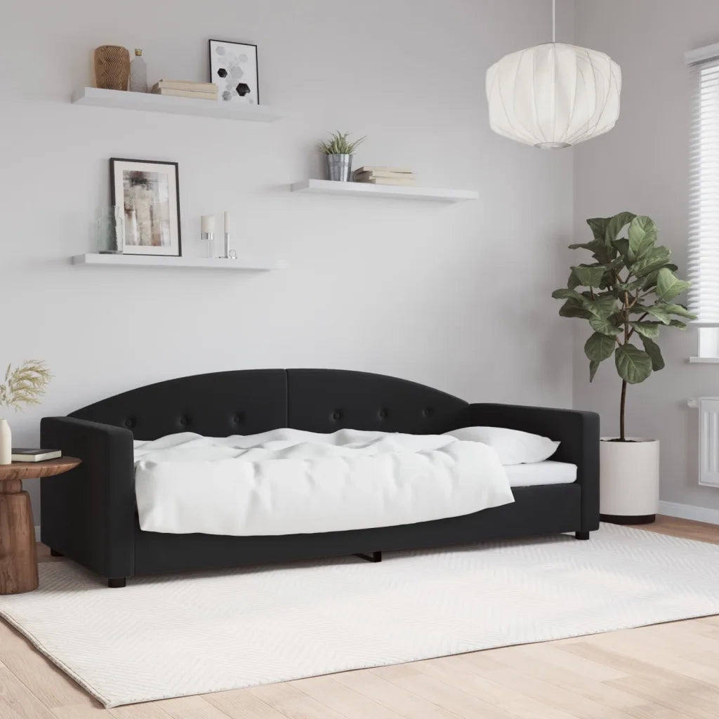 Letto singolo | Letto per adulti | Letto da Giorno Nero 80x200 cm in Velluto