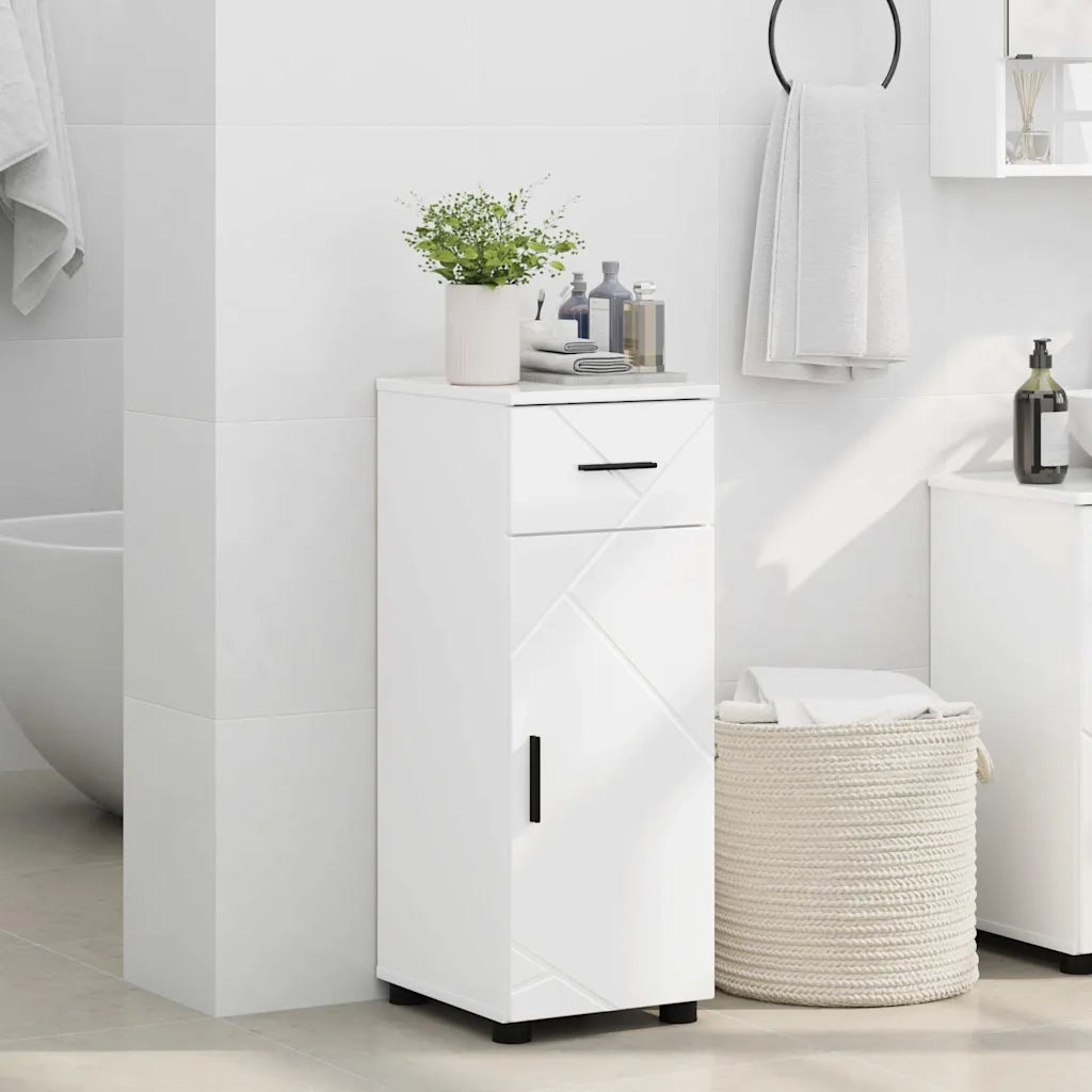 Mobile da Bagno con cassetto Bianco Lucido 30 x 35 x 80 cm 883328