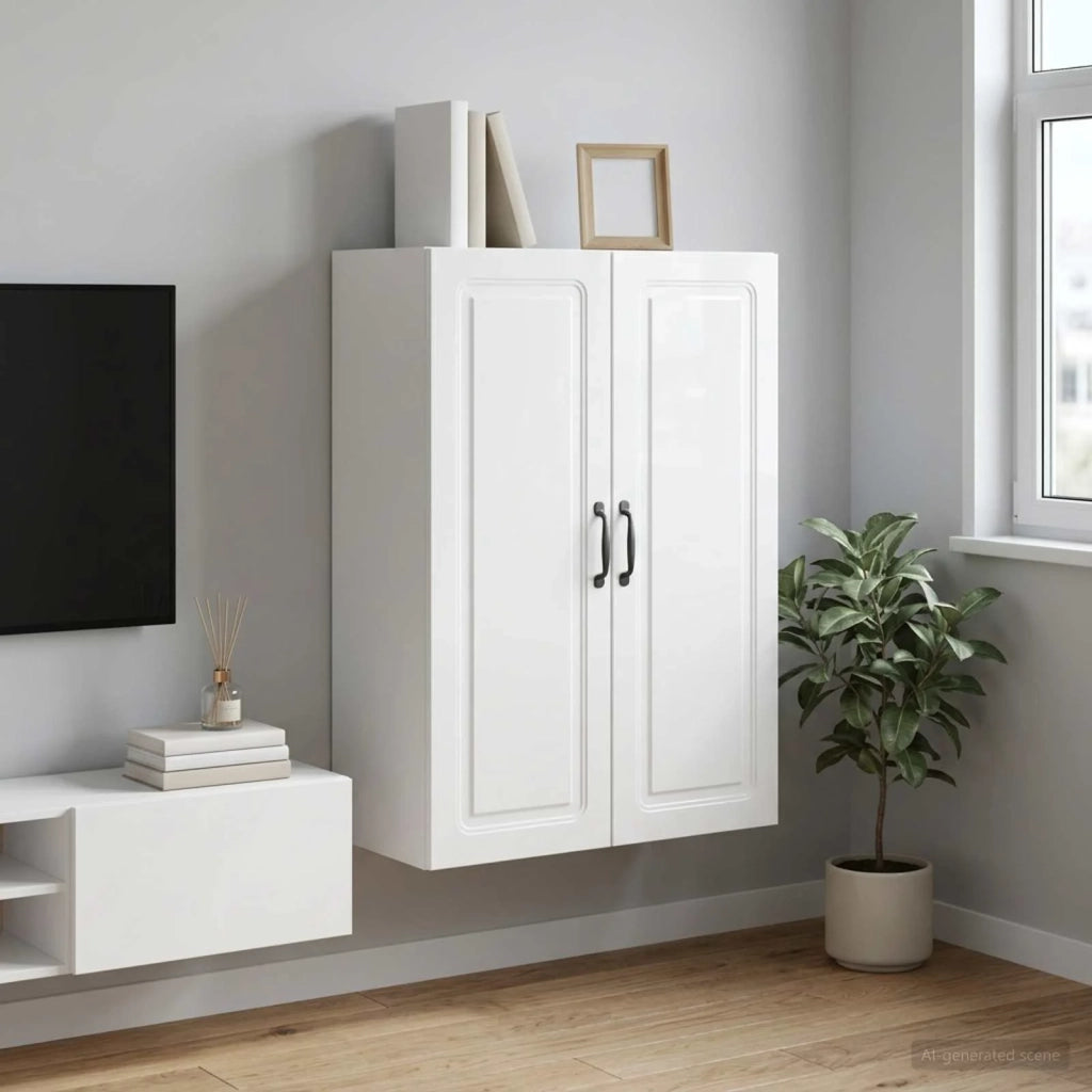 Mobiletto a muro Bianco Lucido 66 x 34,5 x 90 cm 899249