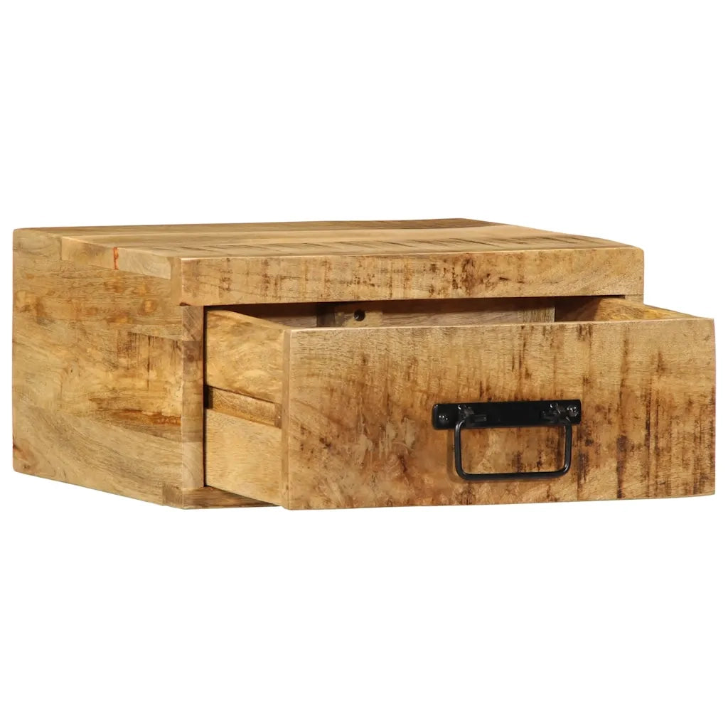 vidaXL Comodini da Parete 2pz in Legno Grezzo Massello di Mango