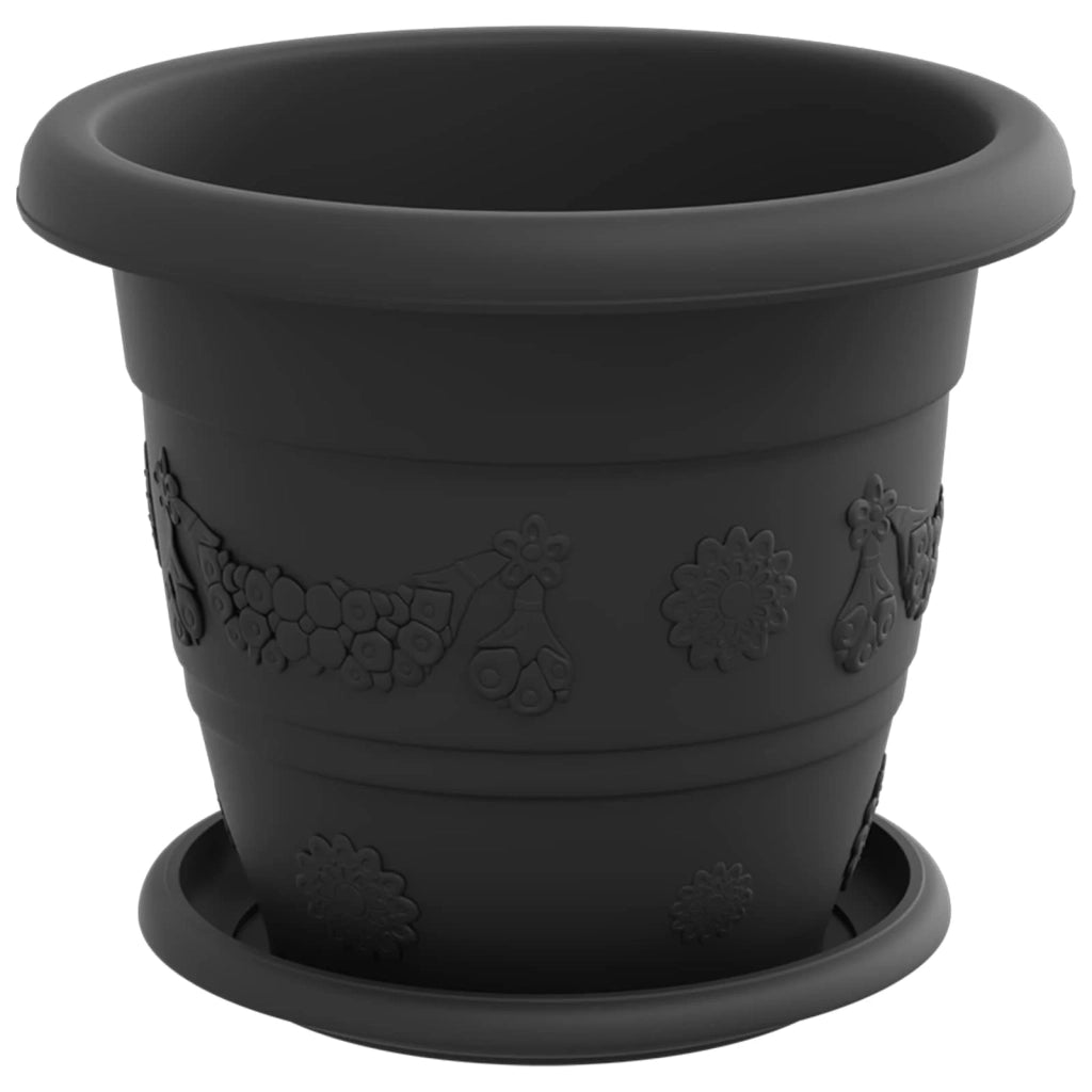 Vasi per Piante 24 pcs Nero Ø 22 x 18 cm Plastica 3403285