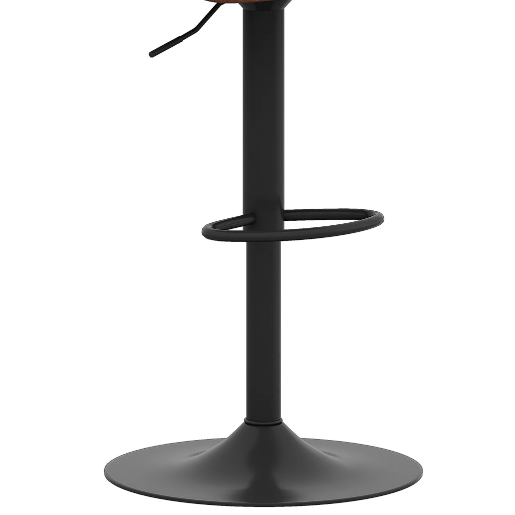 Sgabelli da Bar Set 2 Pezzi Girevoli ¨C MINIMAL ¨C Tessuto Marrone, Gambe in Metallo Nero