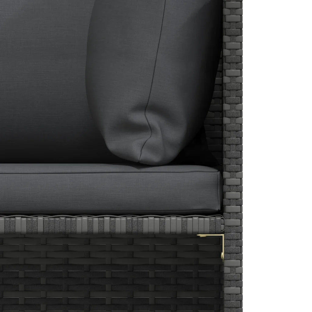 Divano da Giardino a 4 Posti con Cuscini-Sofa da Giardino-Divano da esterno in Polyrattan Grigio