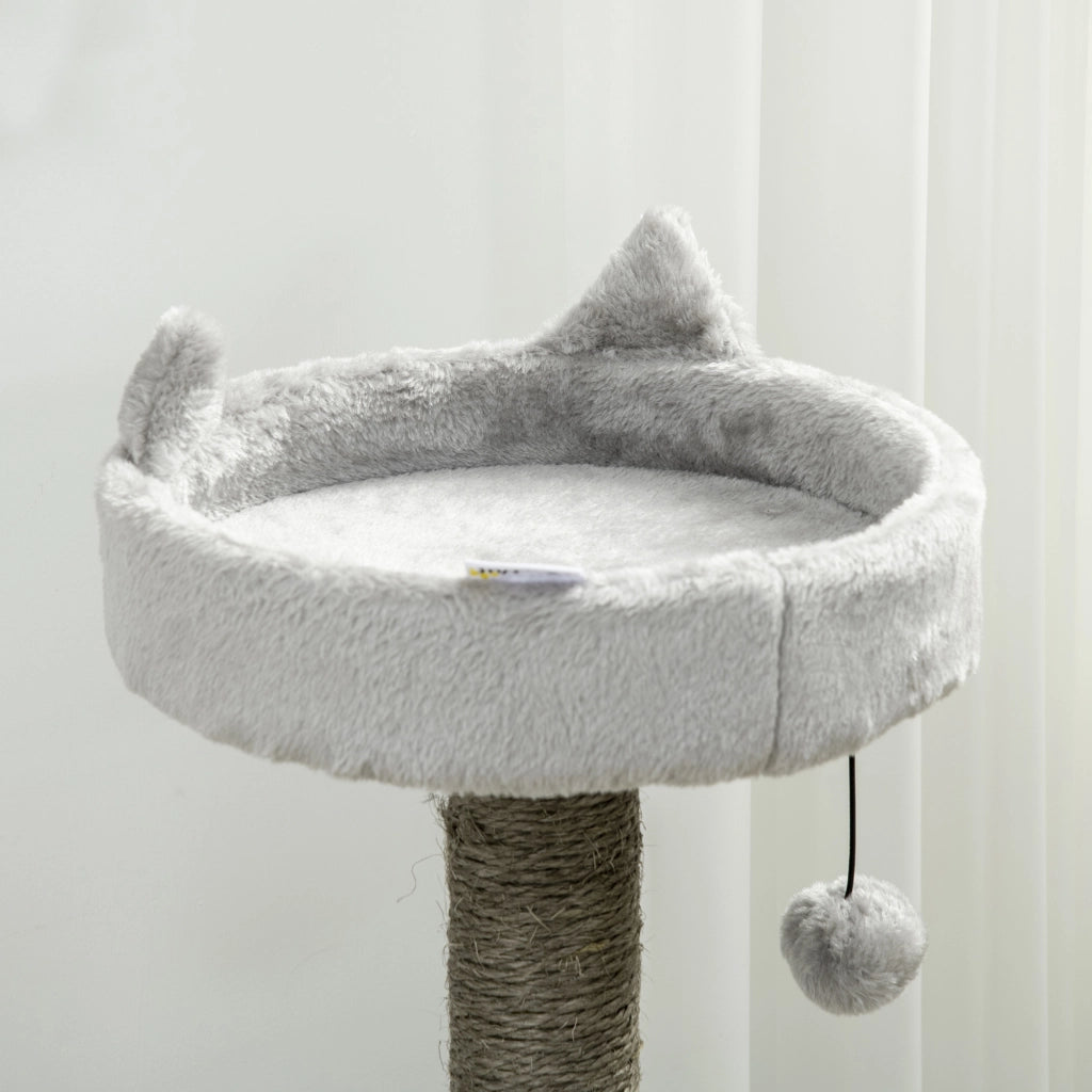 Letto per gatti con tiragraffi, cuccia e amaca ¨C zephmum ¨C 60x40x113 cm grigio chiaro