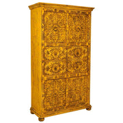 Armadio in legno artigianale giallo 102x44x183h cm