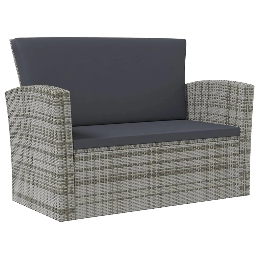 Set di mobili da giardino mobili da esterno 8 pezzi con cuscini resina intrecciata grigia 02_0017694