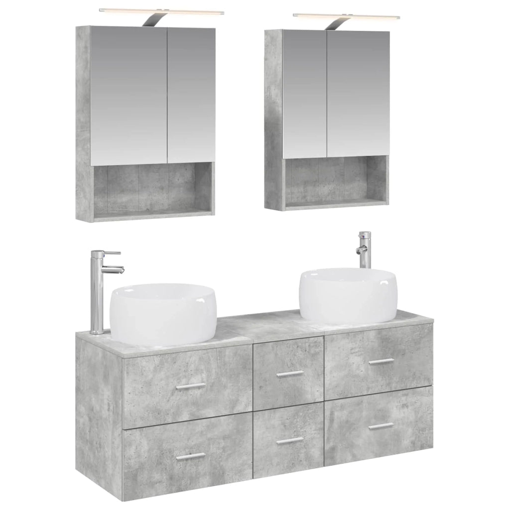 Set di mobili per il bagno 5 pcs Grigio Cemento 3407042