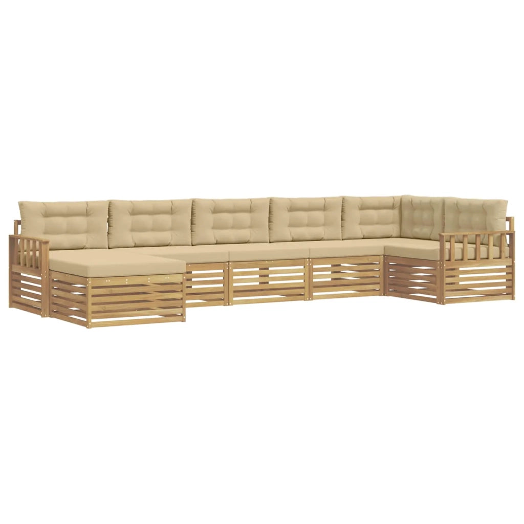 Set di divani da esterno 7 pz Bianco e Beige 3390838
