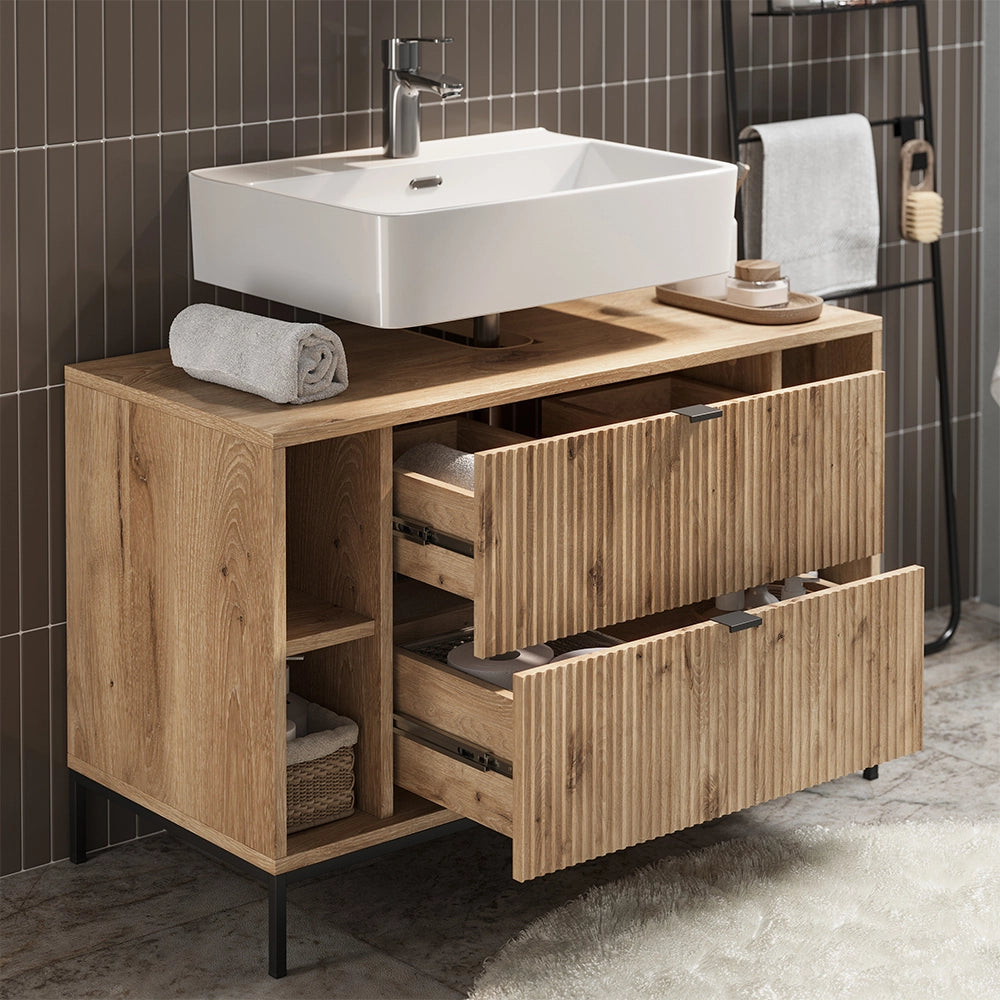 Vicco Set di mobili da bagno Quercia vichinga 2 parti