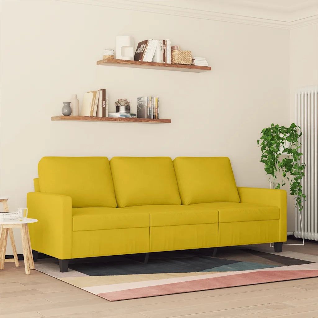 Divano a 3 Posti Giallo 180 cm in Vellutocod mxl 109711