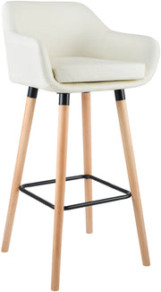 Sgabello Grant in pelle sintetica crema