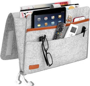 Organizzatore per il letto - Zucca di stoccaggio per letto o divano - Organizzatore per il lato del letto - Donkergrijs - Spazio per cellulare, tablet e occhiali