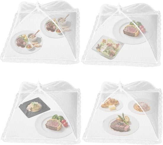 Set di 4 contenitori alimentari – 17 pollici opvoluti e ripiegabili e ripiegabili mesh contenitore – Protezione contro le zanzare per pic nic, barbecue e campeggio – Protezione contro insetti e mosche della frutta
