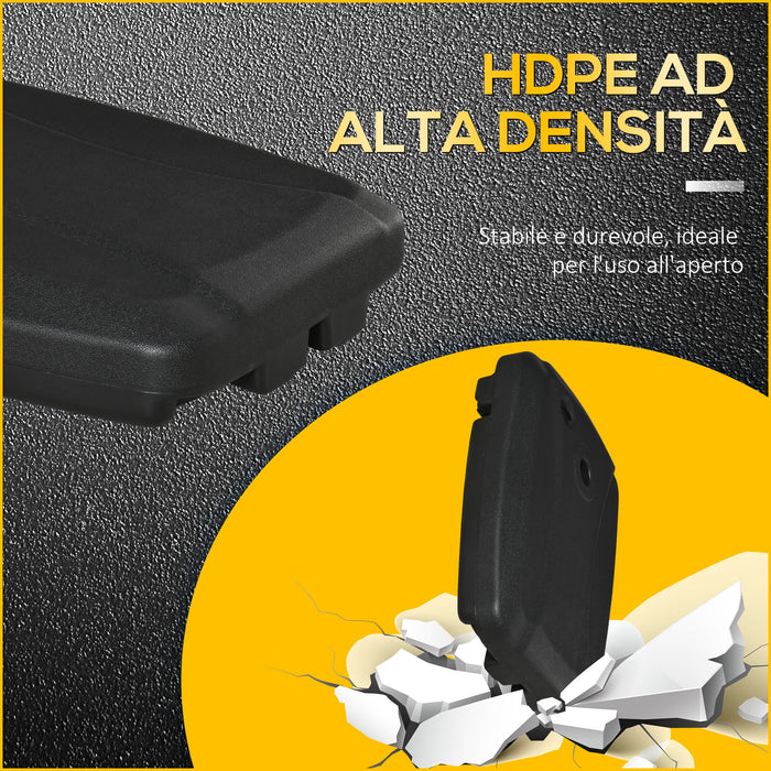 Base per Ombrellone 80x60x17 cm Riempibile fino a 75 kg con Base a T Inclusa Nero