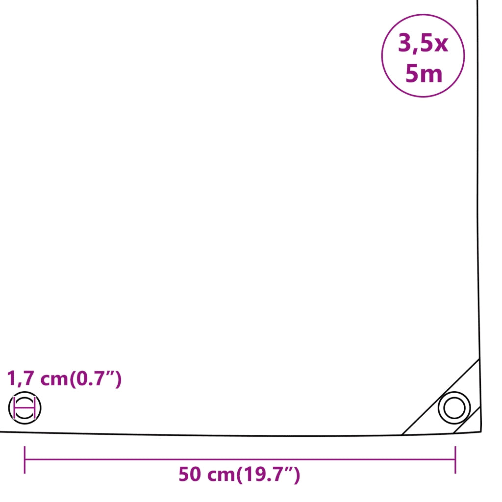 Telone 650 g/m² 3,5x5 m Nero 151363