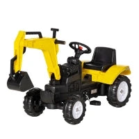 Ruspa Giocattolo a Pedali per Bambini 3-6 Anni con 6 Ruote, in Acciaio e Plastica, 107x42x71 cm, Giallo