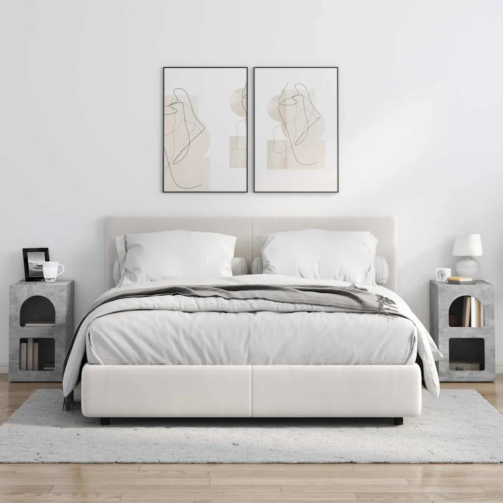 Comodino 2 pcs Grigio cemento 29,5 x 33,5 x 50 cm