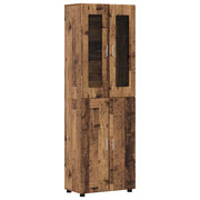 Credenza | Madia | Buffet da pranzo | Armadio da pranzo con lo scaffale FLORIN Legno vecchio 60 x 35 x 182 cm