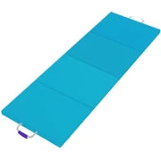 Tappetino Gimnasia Pieghevole con Maniglie di Trasporto e Borsa per Yoga Aerobica, Blu