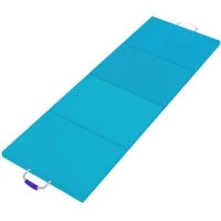 Tappetino Gimnasia Pieghevole con Maniglie di Trasporto e Borsa per Yoga Aerobica, Blu