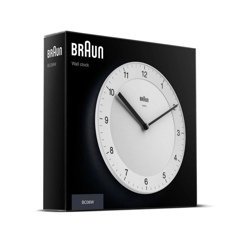 Braun BC06W Orologio da Parete al Quarzo Analogico Bianco 200 mm diametro colore Bianco