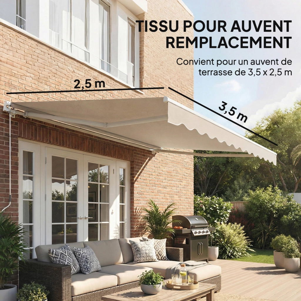 Tenda da Esterno con Lambrequino Impermeabile ¨C zephmum ¨C crema 3.5x2.5 m