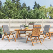 Sedie da Giardino Reclinabili con Cuscini 4 pz in Legno di Teak