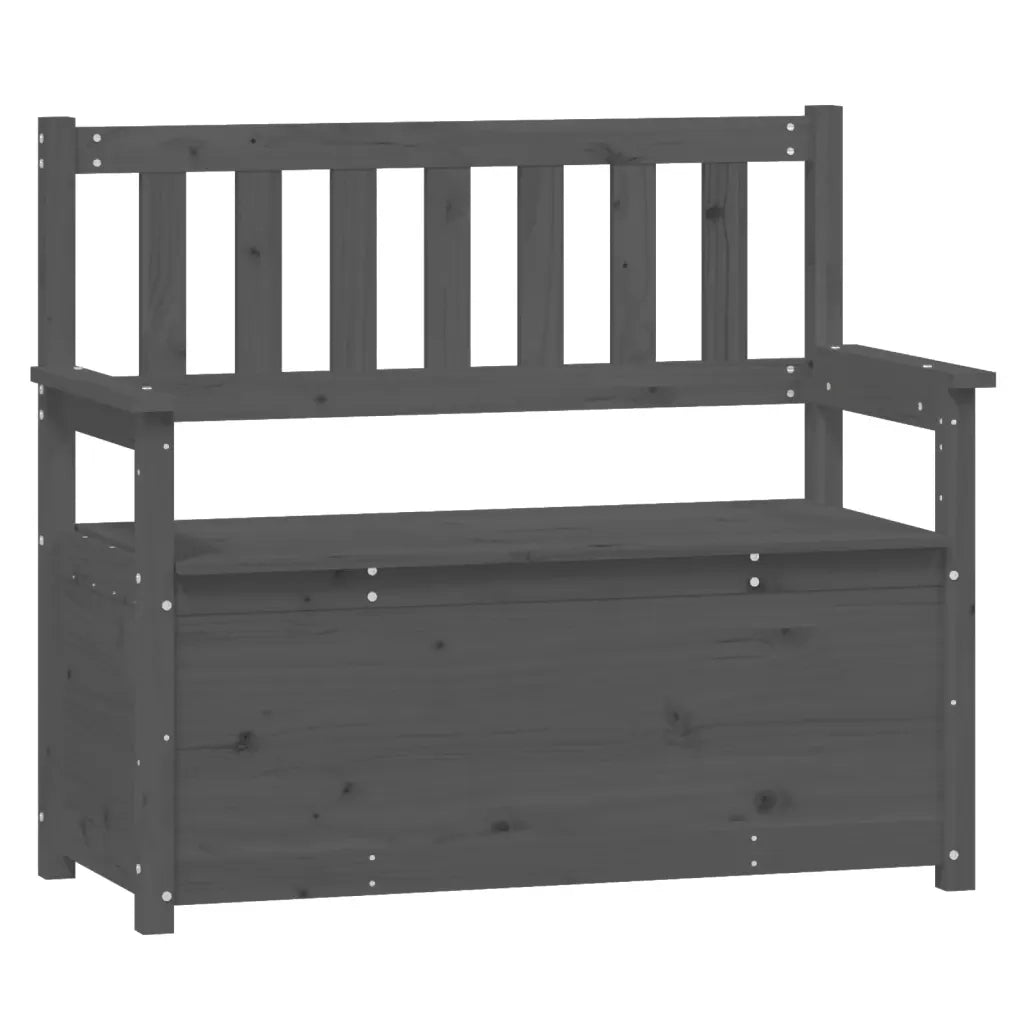 Panca Grigio 112,5x51,5x96,5 cm in Legno Massello di Pino 823561
