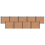 Pannello di Recinzione 9 pcs WPC e Alluminio Marrone 3429464