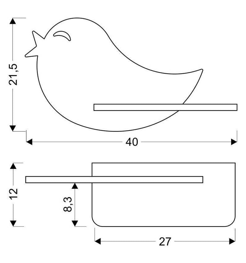 Applique Candellux BIRD rosa/legno LED 4W 4000K 250lm