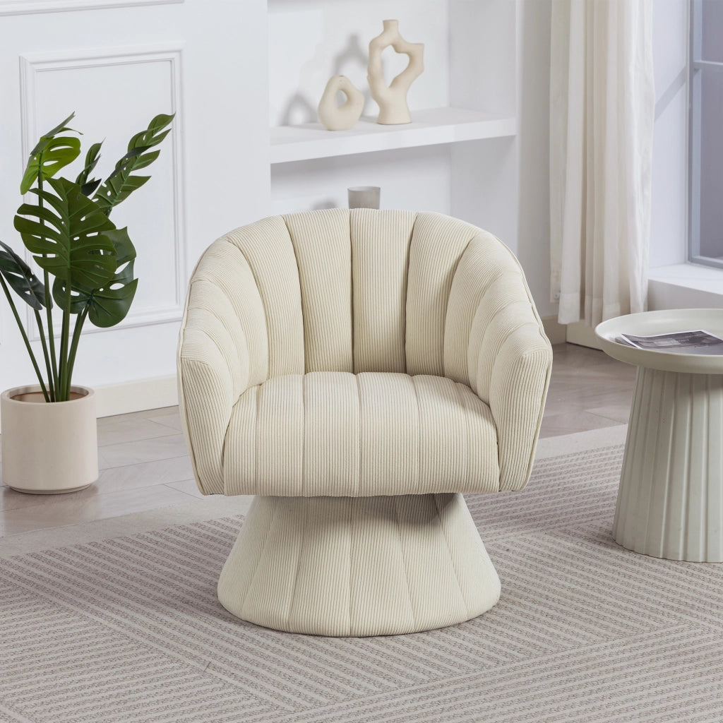 Sedia Girevole Ergonomica con Braccioli ¨C Xylo ¨C Beige, Design Moderno