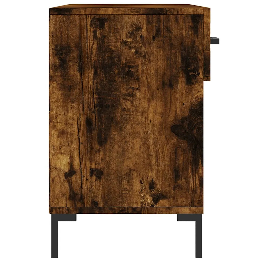 Panca Porta Scarpe Rovere Fumo 102x35x55 cm Legno Multistrato