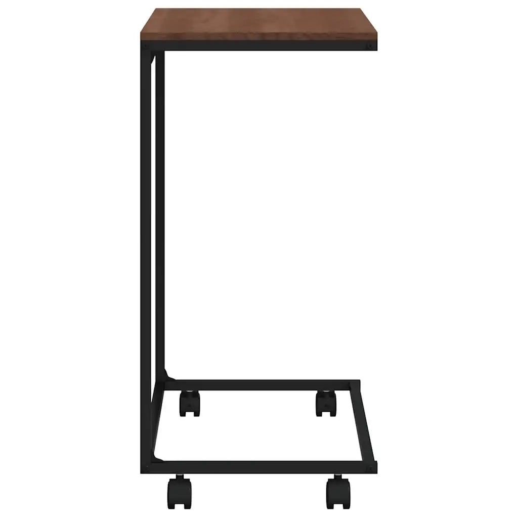 Tavolino con Ruote Nero 55x35x70 cm in Legno Multistrato 343100