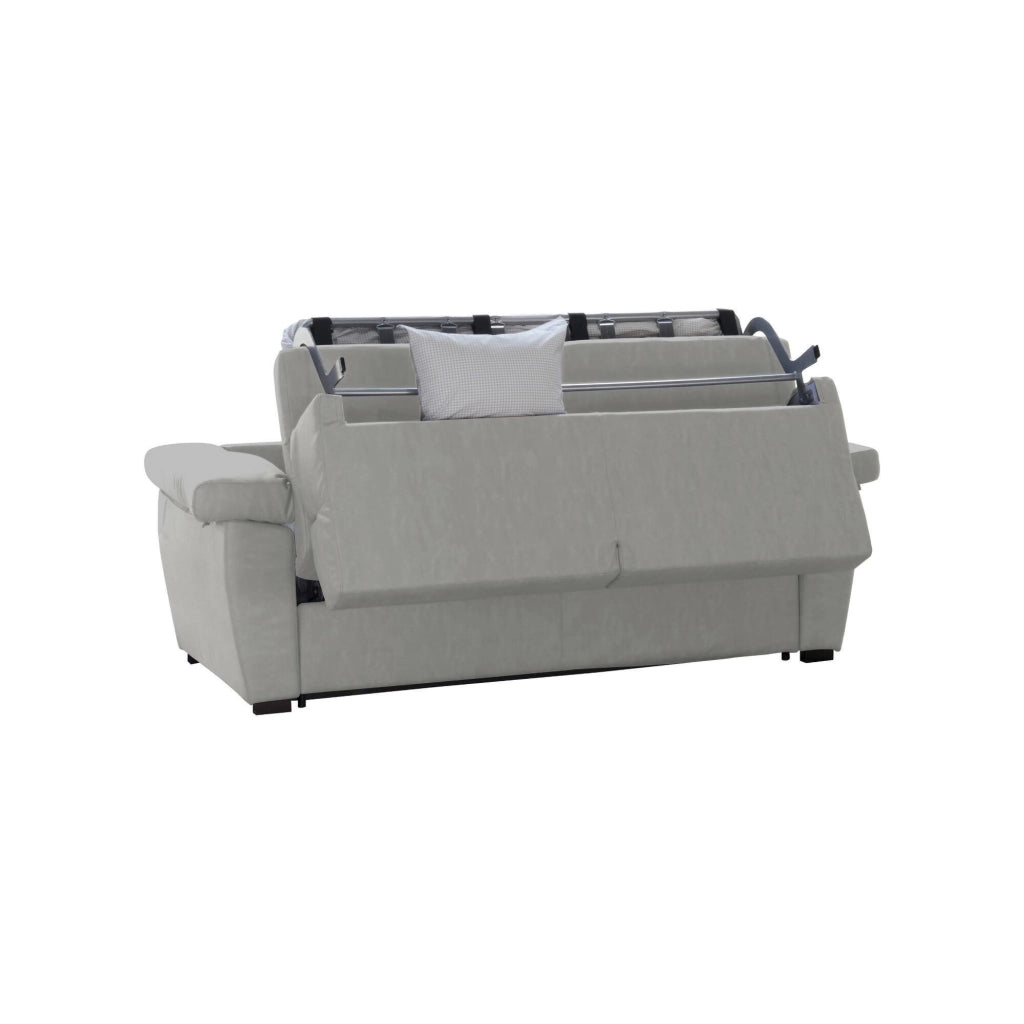 Trino, Divano Letto 3 Posti Sfoderabile Made in Italy, 225x95 cm Grigio Chiaro