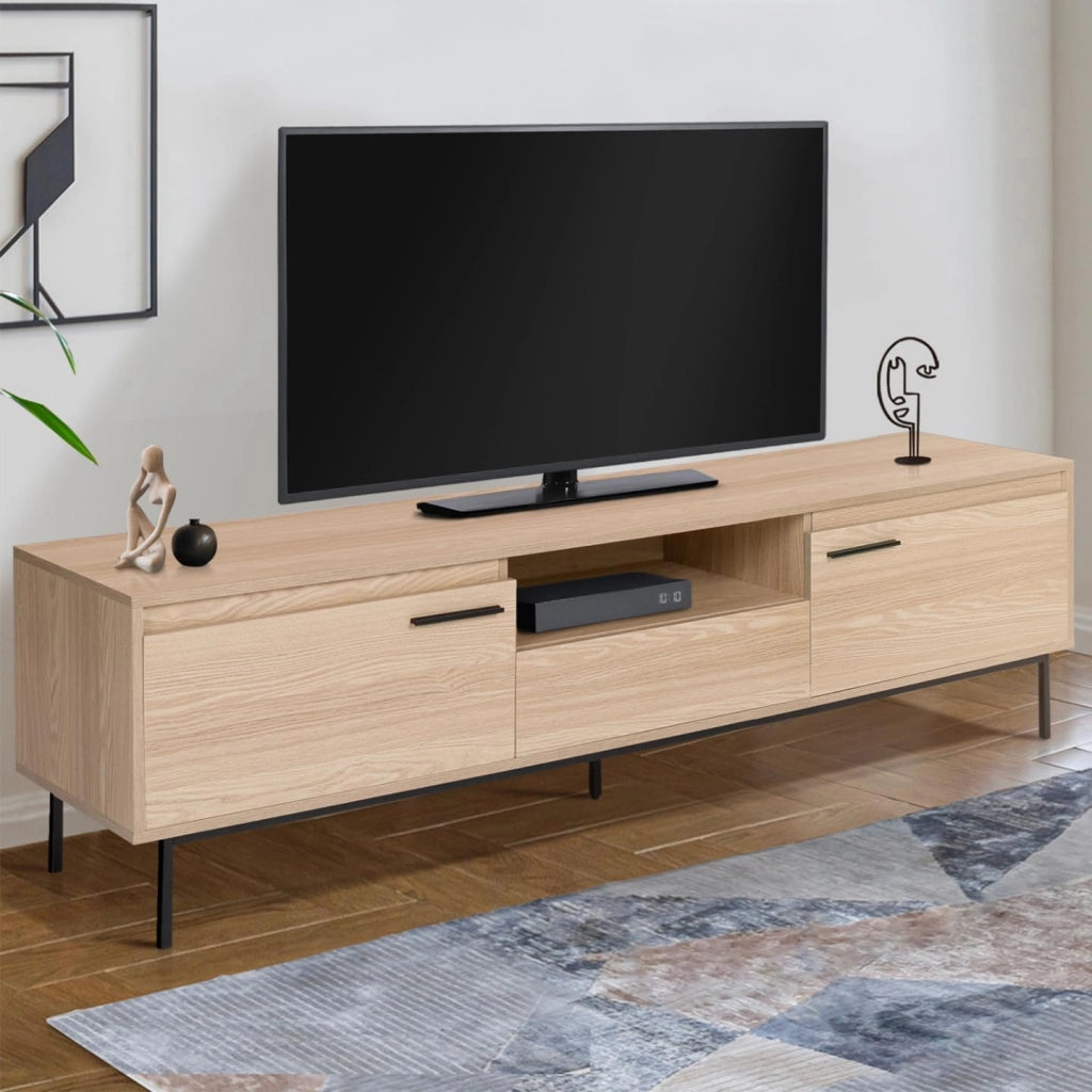 Porta TV SEATTLE da 180 cm con contenitori dal design industriale