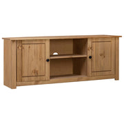 Mobile TV multimediale mensola per TV credenza per TV sala da pranzo soggiorno camera da letto 120 x 40 x 50 cm legno di pino massiccio gamma Panama marrone 02_0025872
