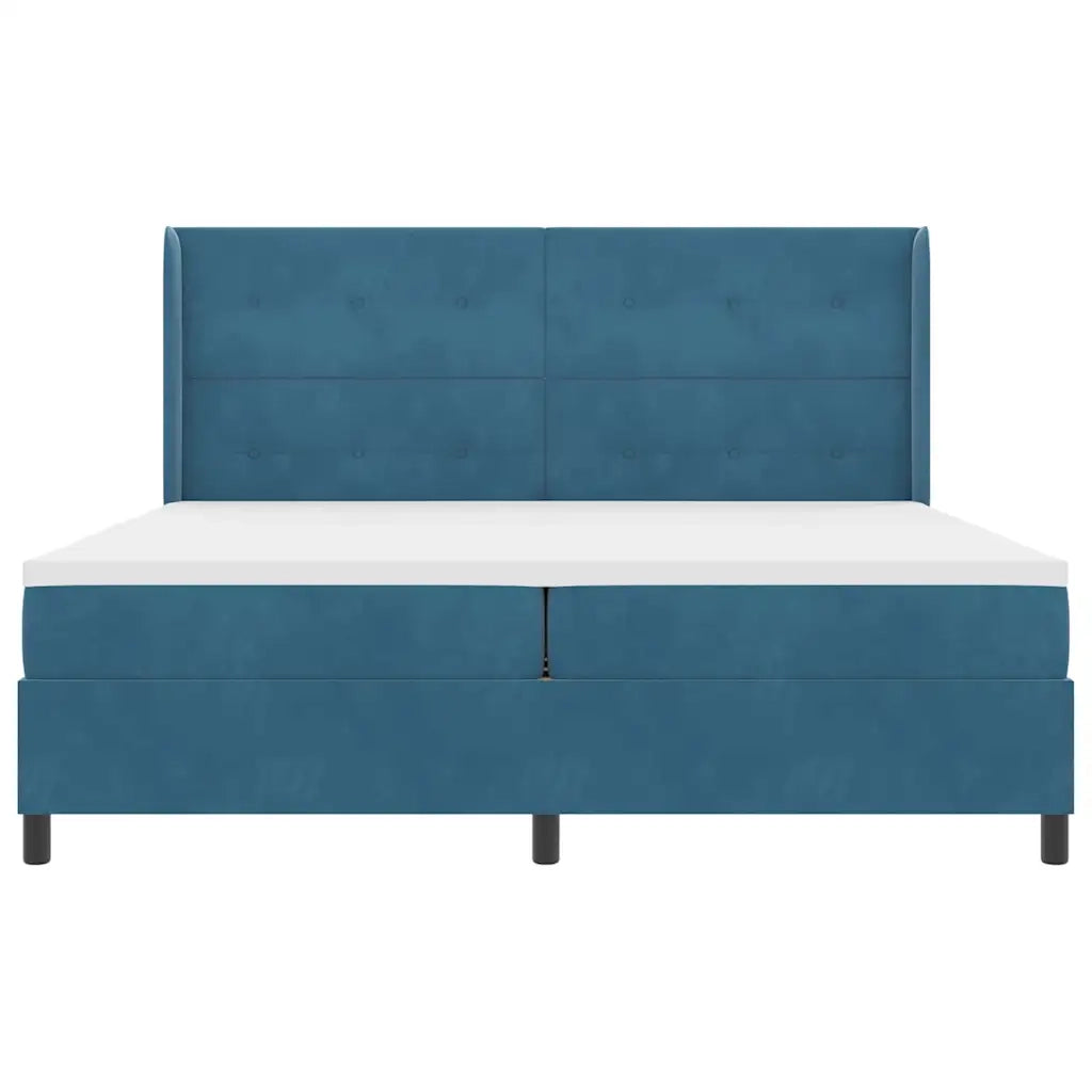Letto a molle con materasso Blu 100 x 200 cm Velluto 3342030