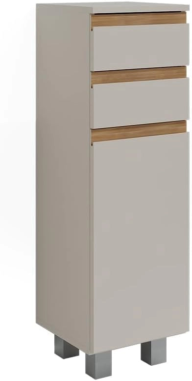 Specchio contenitore bagno J-Shape, Cashmere/Artigianale, 80 x 60 cm con 2 scomparti chiusi, per la conservazione di articoli da bagno e prodotti per l'igiene