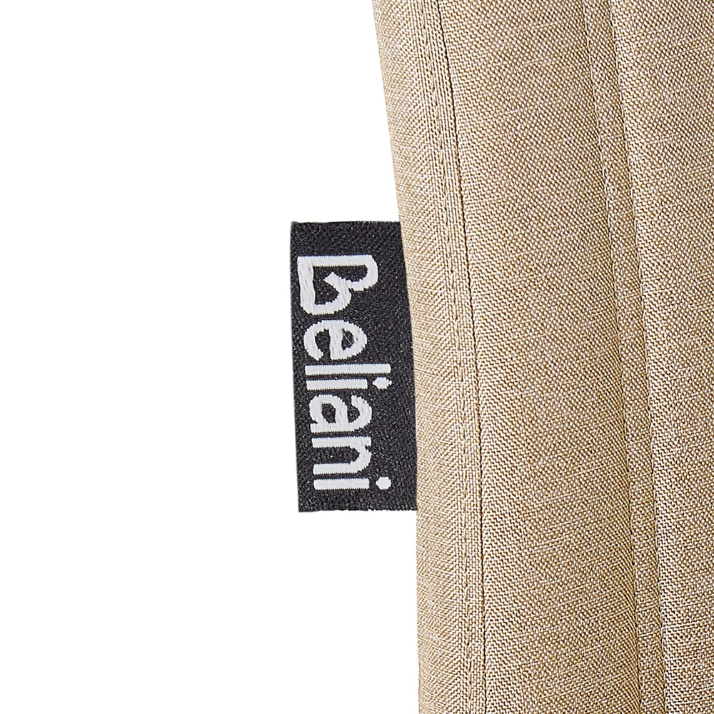 Set di 2 sedie Tessuto poliestere beige sabbia Gambe in legno massello scuro Imbottitura verticale Schienale curvo
