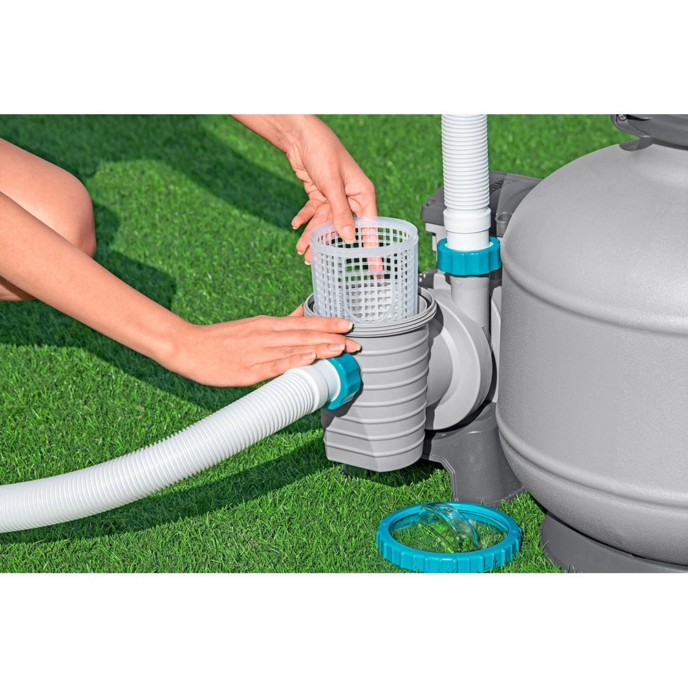 Trade Shop - Pompa Sistema Di Filtraggio A Sabbia Con Timer Manometro 8.327l/h Piscine Fuori Terra 58499 -