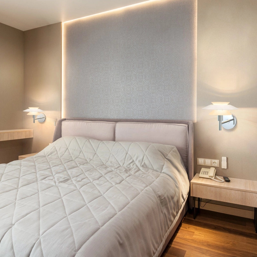 ZMH Applique da parete per camera da letto in metallo bianco Design moderno per corridoio 25W senza lampadina