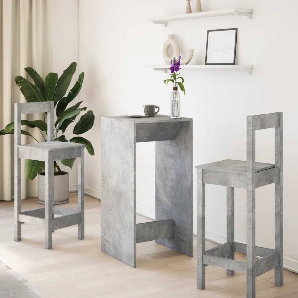 Tavolo da Bar Grigio Cemento 51x50x103,5cm in Legno Multistrato