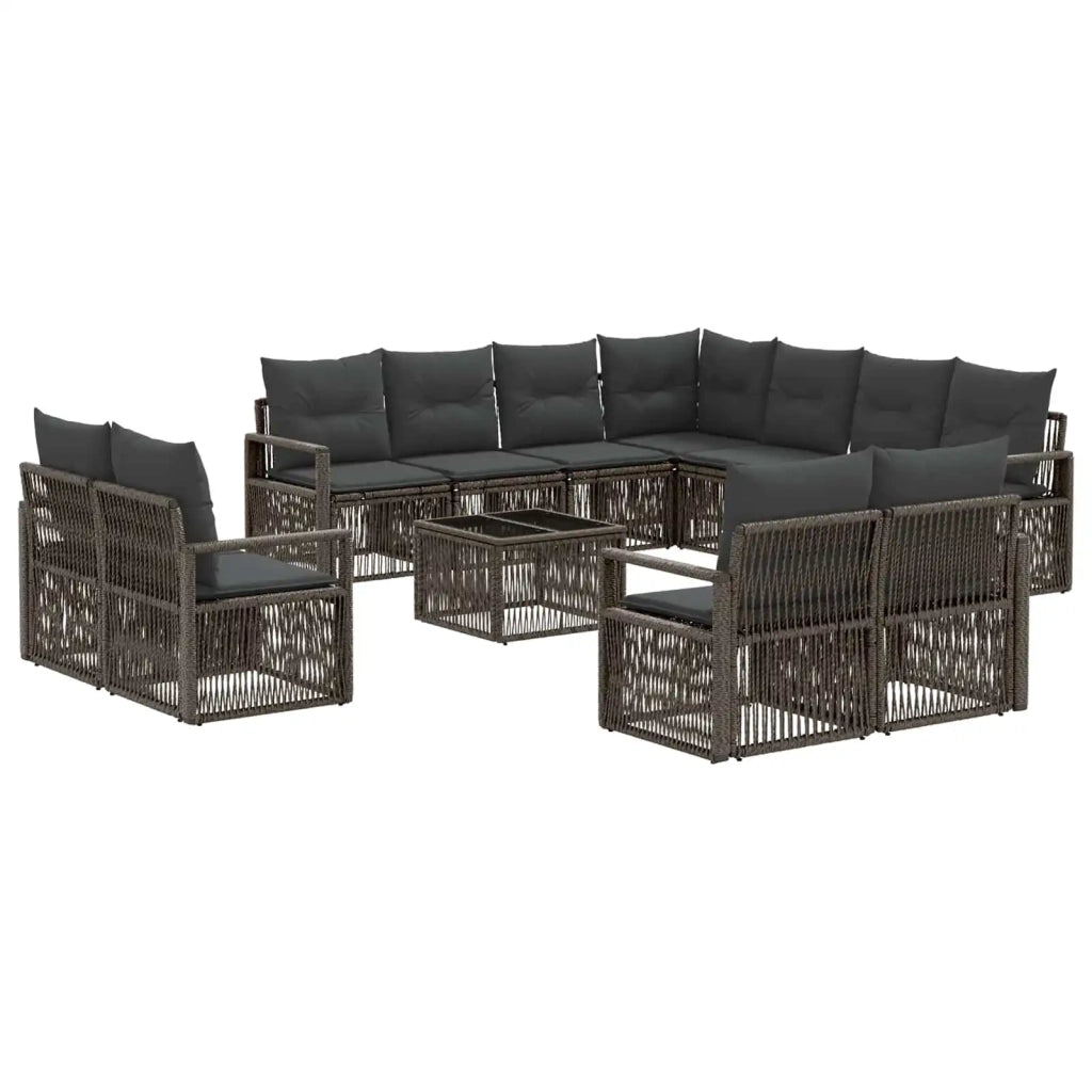 Set Divano da Giardino 12 pcs Grigio polyrattan 3435884