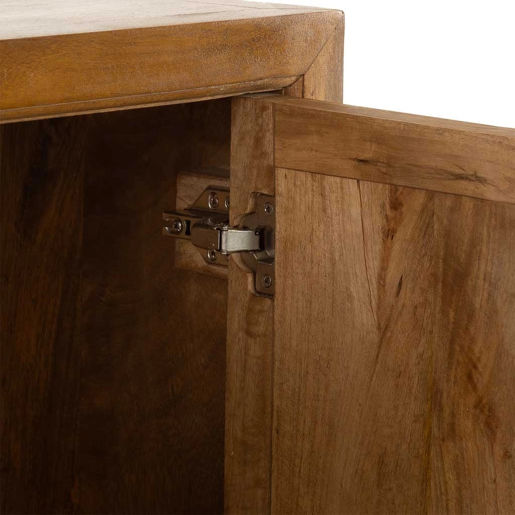 Credenza in legno marrone a 4 ante, 150x40x90h cm