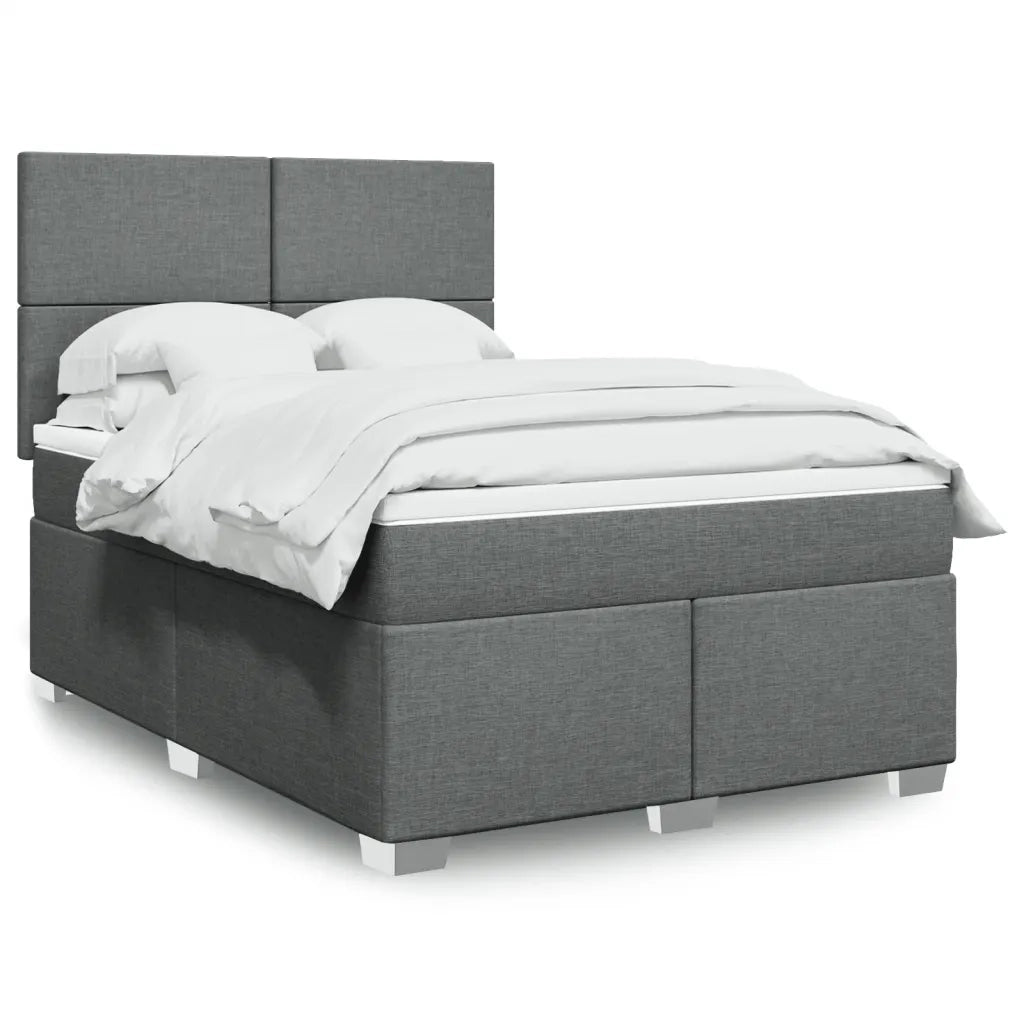 Giroletto a Molle con Materasso Grigio Scuro 140x190 cm Tessuto 3290477