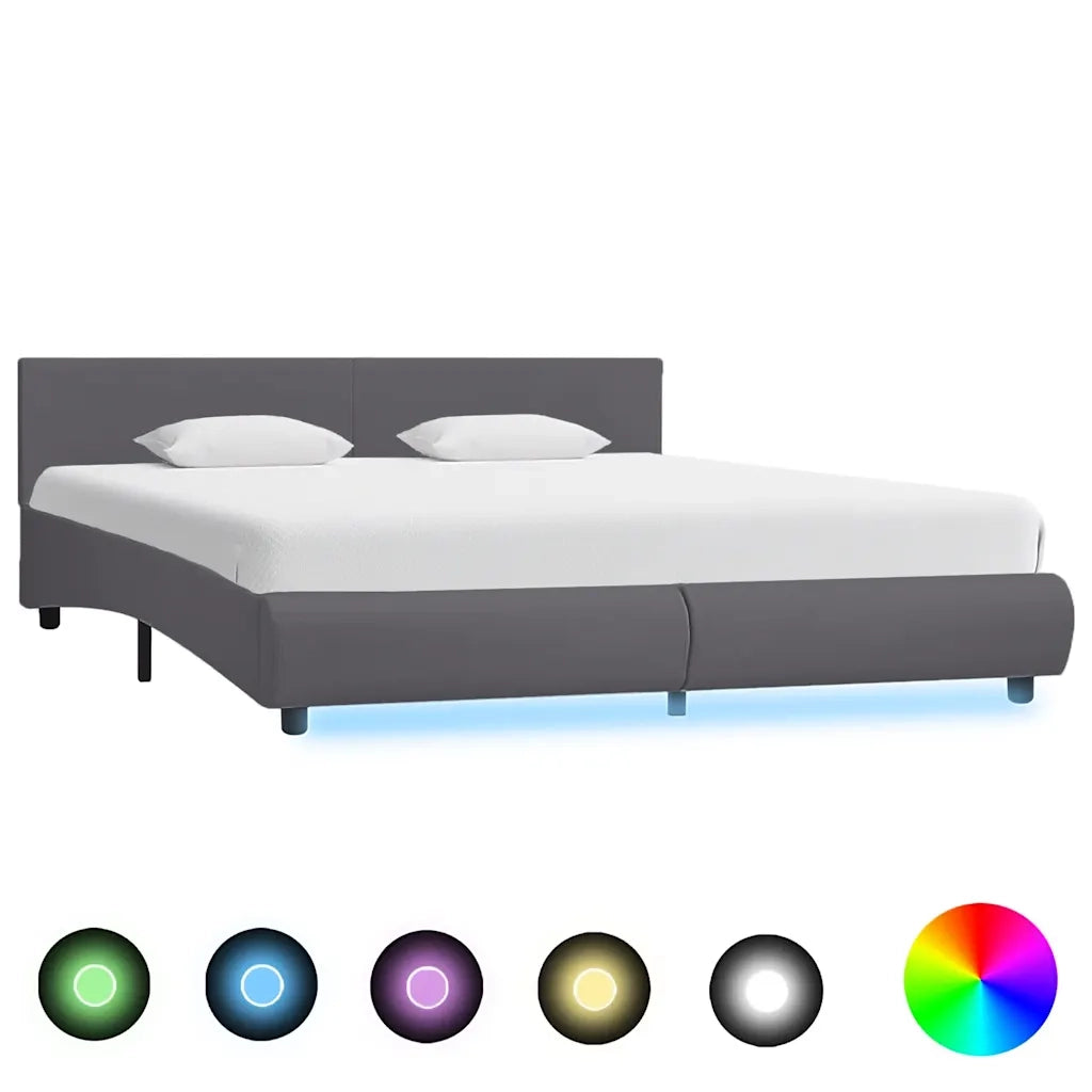 Giroletto con LED Grigio in Similpelle 180x200 cm