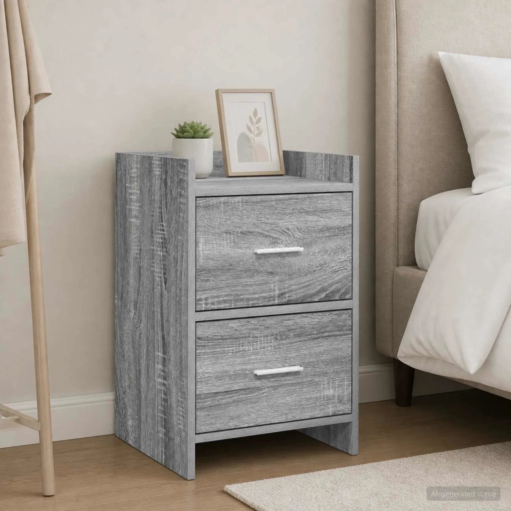 Comodini 2 pz Sonoma grigio 40 x 30 x 60 cm 8010974